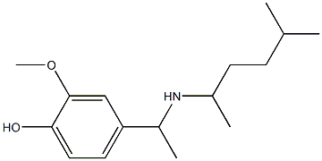 2-methoxy-4-{1-[(5-methylhexan-2-yl)amino]ethyl}phenol Struktur