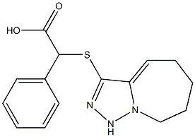 2-phenyl-2-{5H,6H,7H,8H,9H-[1,2,4]triazolo[3,4-a]azepin-3-ylsulfanyl}acetic acid Struktur