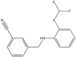 3-[({2-[(difluoromethyl)sulfanyl]phenyl}amino)methyl]benzonitrile Struktur