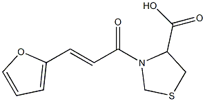 3-[(2E)-3-(2-furyl)prop-2-enoyl]-1,3-thiazolidine-4-carboxylic acid 化学構造式
