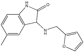 3-[(2-furylmethyl)amino]-5-methyl-1,3-dihydro-2H-indol-2-one 化学構造式