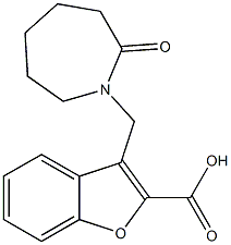 3-[(2-oxoazepan-1-yl)methyl]-1-benzofuran-2-carboxylic acid Struktur