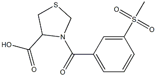 3-[(3-methanesulfonylphenyl)carbonyl]-1,3-thiazolidine-4-carboxylic acid Struktur