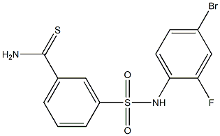 3-[(4-bromo-2-fluorophenyl)sulfamoyl]benzene-1-carbothioamide,,结构式