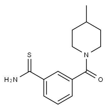 3-[(4-methylpiperidin-1-yl)carbonyl]benzenecarbothioamide Structure
