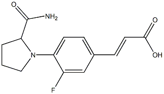 3-[4-(2-carbamoylpyrrolidin-1-yl)-3-fluorophenyl]prop-2-enoic acid Struktur