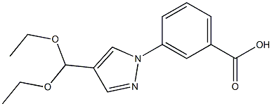 3-[4-(diethoxymethyl)-1H-pyrazol-1-yl]benzoic acid Structure