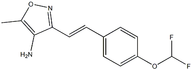 3-{(E)-2-[4-(difluoromethoxy)phenyl]vinyl}-5-methylisoxazol-4-amine Structure