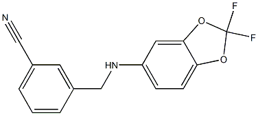 3-{[(2,2-difluoro-2H-1,3-benzodioxol-5-yl)amino]methyl}benzonitrile Struktur