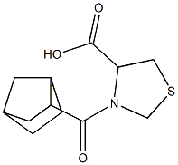3-{bicyclo[2.2.1]heptan-2-ylcarbonyl}-1,3-thiazolidine-4-carboxylic acid Structure