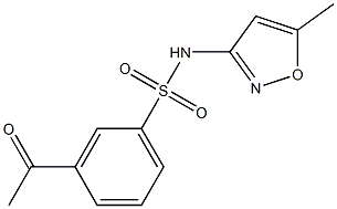 3-acetyl-N-(5-methyl-1,2-oxazol-3-yl)benzene-1-sulfonamide Struktur