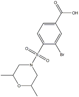3-bromo-4-[(2,6-dimethylmorpholine-4-)sulfonyl]benzoic acid,,结构式