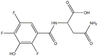 3-carbamoyl-2-[(2,4,5-trifluoro-3-hydroxyphenyl)formamido]propanoic acid Structure