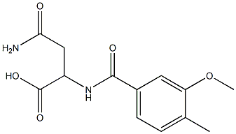 3-carbamoyl-2-[(3-methoxy-4-methylphenyl)formamido]propanoic acid Struktur