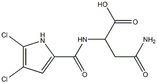 3-carbamoyl-2-[(4,5-dichloro-1H-pyrrol-2-yl)formamido]propanoic acid Struktur