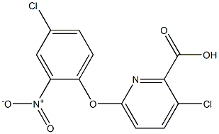 3-chloro-6-(4-chloro-2-nitrophenoxy)pyridine-2-carboxylic acid,,结构式