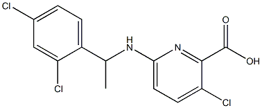 3-chloro-6-{[1-(2,4-dichlorophenyl)ethyl]amino}pyridine-2-carboxylic acid Structure
