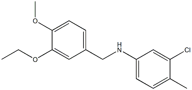3-chloro-N-[(3-ethoxy-4-methoxyphenyl)methyl]-4-methylaniline,,结构式