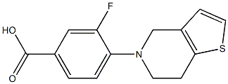3-fluoro-4-{4H,5H,6H,7H-thieno[3,2-c]pyridin-5-yl}benzoic acid 化学構造式