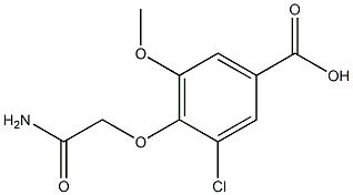 4-(carbamoylmethoxy)-3-chloro-5-methoxybenzoic acid Struktur