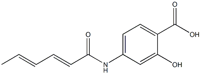 4-[(2E,4E)-hexa-2,4-dienoylamino]-2-hydroxybenzoic acid Struktur