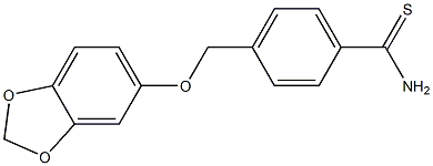 4-[(2H-1,3-benzodioxol-5-yloxy)methyl]benzene-1-carbothioamide Struktur