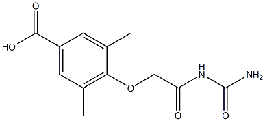 4-[2-(carbamoylamino)-2-oxoethoxy]-3,5-dimethylbenzoic acid Struktur