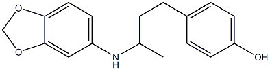 4-[3-(2H-1,3-benzodioxol-5-ylamino)butyl]phenol Struktur