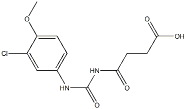 4-{[(3-chloro-4-methoxyphenyl)carbamoyl]amino}-4-oxobutanoic acid Struktur