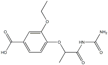 4-{[1-(carbamoylamino)-1-oxopropan-2-yl]oxy}-3-ethoxybenzoic acid Struktur