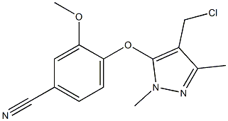  4-{[4-(chloromethyl)-1,3-dimethyl-1H-pyrazol-5-yl]oxy}-3-methoxybenzonitrile