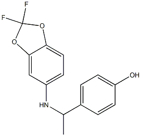 4-{1-[(2,2-difluoro-2H-1,3-benzodioxol-5-yl)amino]ethyl}phenol Structure