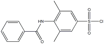 4-benzamido-3,5-dimethylbenzene-1-sulfonyl chloride Struktur