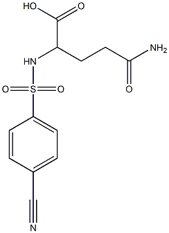 4-carbamoyl-2-[(4-cyanobenzene)sulfonamido]butanoic acid 化学構造式