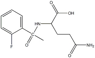 4-carbamoyl-2-[1-(2-fluorophenyl)acetamido]butanoic acid Struktur