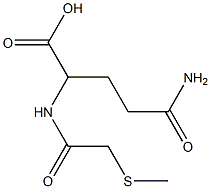 4-carbamoyl-2-[2-(methylsulfanyl)acetamido]butanoic acid Struktur