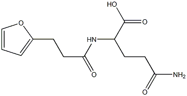 4-carbamoyl-2-[3-(furan-2-yl)propanamido]butanoic acid Structure