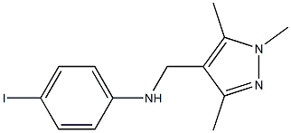 4-iodo-N-[(1,3,5-trimethyl-1H-pyrazol-4-yl)methyl]aniline 结构式
