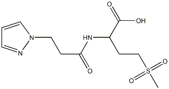 4-methanesulfonyl-2-[3-(1H-pyrazol-1-yl)propanamido]butanoic acid Struktur