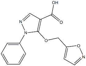 5-(1,2-oxazol-5-ylmethoxy)-1-phenyl-1H-pyrazole-4-carboxylic acid Struktur