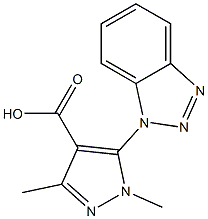 5-(1H-1,2,3-benzotriazol-1-yl)-1,3-dimethyl-1H-pyrazole-4-carboxylic acid Struktur