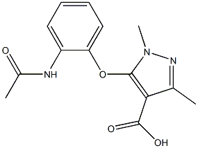 5-(2-acetamidophenoxy)-1,3-dimethyl-1H-pyrazole-4-carboxylic acid Struktur