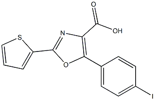 5-(4-iodophenyl)-2-(thiophen-2-yl)-1,3-oxazole-4-carboxylic acid Struktur