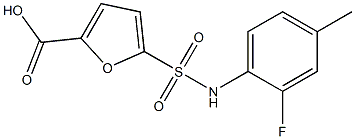 5-[(2-fluoro-4-methylphenyl)sulfamoyl]furan-2-carboxylic acid 结构式