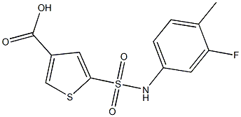 5-[(3-fluoro-4-methylphenyl)sulfamoyl]thiophene-3-carboxylic acid 化学構造式