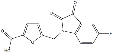 5-[(5-fluoro-2,3-dioxo-2,3-dihydro-1H-indol-1-yl)methyl]furan-2-carboxylic acid Structure