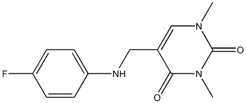 5-{[(4-fluorophenyl)amino]methyl}-1,3-dimethyl-1,2,3,4-tetrahydropyrimidine-2,4-dione Structure