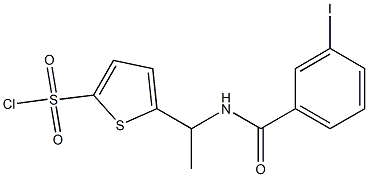 5-{1-[(3-iodophenyl)formamido]ethyl}thiophene-2-sulfonyl chloride Struktur