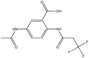 5-acetamido-2-(3,3,3-trifluoropropanamido)benzoic acid Struktur