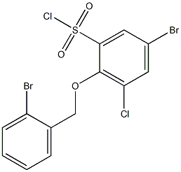  5-bromo-2-[(2-bromophenyl)methoxy]-3-chlorobenzene-1-sulfonyl chloride